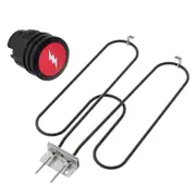 70127 BBQ Grill Heating Elements for Q240/Q2400 Grills, 55020001 Grills Replacement Part 230V 2200W with Button Cover As Shown
