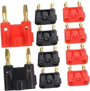 SEWACC 10Pcs Plated Double Banana Connectors for Audio Video Easy to Install Compatible with Various Audio Equipment Convenient Connection Disconnection Multi Color
