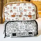 Pencil Cases Capybara Stationery Bag Canvas Cartoon Pen Pouch Children