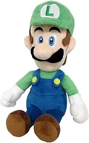 Sanei Super Mario Bros Luigi Plush Toy, 10-Inch Height, Black (1415)