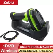 Zebra DS3678-HD3U42A2SFW Wireless 2D Handheld Barcode Scanner w USB Cable&Cradle