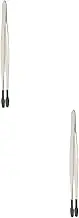 ETHZZLE Craft Tweezers with Rubber Coating Non Slip Design for Jewelry Stamps Coins Precision Tool for Crafts Laboratories Industrial Use