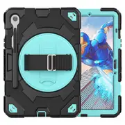 MCC Shockproof Strap Samsung Galaxy Tab S10 FE 10.9" X520 X526 Kids Case Cover SPMan [Black+Light Blue]