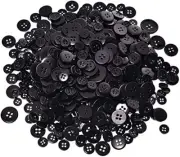 1600Pcs Craft Buttons Buttons for Crafts Assorted Sizes Art Bulk Buttons Black