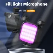 2 In 1 RGB Full Color LED Video Light Vlog Selfie Fill Light w/ Mini Microphone