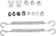 [Respicefinem] 15Pcs Bling Shoe Accessories Plastic Alloy Sparkling Easy To Install Durable Hole Shoe Decorations For DIY Replacement Add Elegance And Glamor To Your Favourite Clog