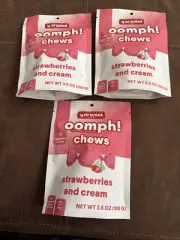 Oomph Sweets Creamiscle Chews Strawberries Low Sugar Taffy High Fiber Vegan C...