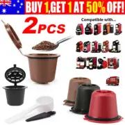 2PCS For Nespresso-Maker Machine Refillable Reusable Coffee Filter Capsule Pods