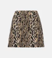 [Rixo] Rixo Mariah leopard-print miniskirt AU 14 brown