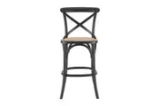 Matt Blatt Melrose Cross Back Counter Stool (Black Birch/Rattan Seat)