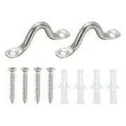 2Pcs Stainless Steel Ceiling Hooks, Pad Eyes Plate Silver