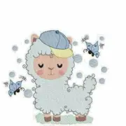 Llama Baby Girl or Boy Quilt Block Embroidered