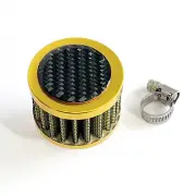 12MM GOLD MINI AIR OIL BREATHER FILTER MITSUBISHI CARBON FIBER 3000G TURBO 6G72