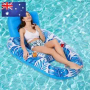 Inflatable Pool Floating Chair Foldable Float Bed Seat Swimming Pool Accessories