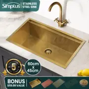 Simplus 60x45CM Stainless Steel Kitchen Sink Top Undermount Single Laundry Basin