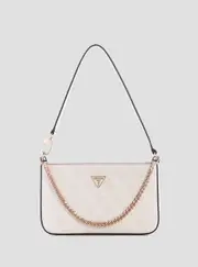 GUESS Women's White Logo Noelle Shoulder Bag