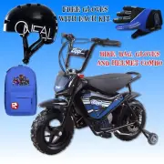 24 VOLT ELECTRIC RIDE ON HELMET GLOVES FREE ROBLOX OR MINECRAFT BACKPACK BLUE