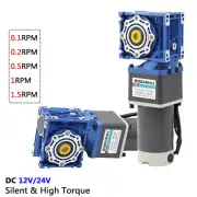 DC 12V/24V 120W Worm Gear Reducer Gearbox Motor Gearmotor 0.1RPM - 1.5RPM NMRV40