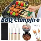 Telescoping Marshmallow Roasting Sticks Extendable BBQ Fork Campfire Skewers Set