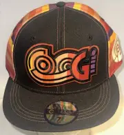 COOGI Australia Size 7 1/2 Black Rainbow Stripe Fitted Baseball Hat Cap 7.5