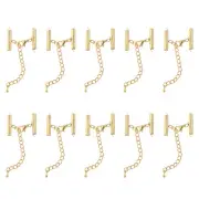 20Sets Slide on End Clasps, 20mm Tube Slider Crimp Cord Ends, Gold Tone