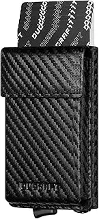 [DUGRAFT] Credit Card Holder for Men, Pop up Wallet RFID Blocking Slim Front Pocket Wallet Aluminum Metal with Business Money Pocket for Credit Cards Notes and Coins