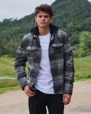 [Skylark] Skylark Men's Inshore Hooded Jacket in Black Size Large L Black