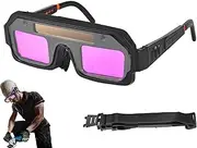 [Generic] Welding Goggles Auto Darkening | Eye Protection Goggles | 3-Level Dimming Anti-Glare UV Protection Professional Eyewear for Metal Fabrication