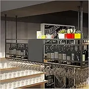 Bar Wine Rack,Iron Hanger Inverted Wine Rack,Hanging Wine Cabinet Wall Cabinet Storage Rack,for Bars,Restaurants and Kitchens