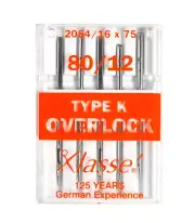 Klasse Serger Type K Overlock Size 80/12 Needles 5 Pack