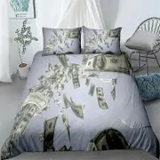 f1445 Bed Sheets ed Dollar Bills Bedding Set,Duvet Cover Comforter Bed Set Quilt Cover Pillowcase,King Queen Twin Size Boys Girls AdultsBed Sheets R