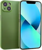 doupi UltraSlim Case Compatible with iPhone 13 Mini (5.4 Inches), Ultra Thin Fine Matte Mobile Phone Case Cover Bumper Protective Shell Hard Case Pocket Protection Design Protective Case Green