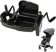 Snack Holder, Cup Rack, Phone Container ABS 3 in 1 Stroller Snack Tray Wrap Around Stroller Cup Holder with Dust Cover Space Saving Non Slip for Outdoor