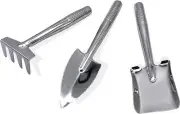 Small Houseplants Hand Spade/Shovel/Rake Tool Set 8.6" Mini-Scale Stainless S...