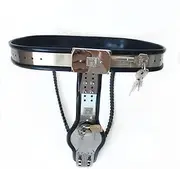 BDSM Woman Chastity Belt with Waist and Vagina Lock Stainless Steel Chastity Belt Ladies Metal Sexy Panties Chastity Device Bondage Chastity Cage BDSM Sex Toys for Couples(Black Schwarz,60/70c