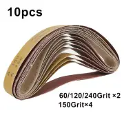 10pcs/set Sanding Belt 60/120/150/240 Grit 40mm X 680mm For Grinding Machines