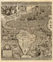 1562 New World - North & South America Exploration Map Art Print - 16x20