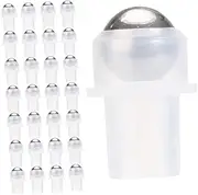 SAFIGLE 30pcs Roll Transparent Roller Ball Bottles with Tooth Plastic Holder for Essential Oils Lip Oil and Perfume Efficient Design for Home Travel and Office Use