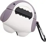 [ONGHSD] 3D Cartoon Animal Shark Silicone Case for AirPod Pro Shockproof Thick Protective Cover for Apple AirPods Pro 3 Case Cover Protector with Keychain