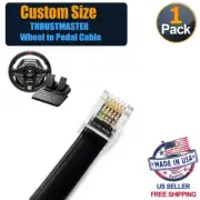 Custom Size Compatible RJ12 Black Cable for Thrustmaster Wheel to Pedal