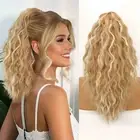 Ombre Long Wavy Curly Ponytail Frizzy Hair Pony Tail Hairpiece Party