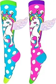 [Madmia] Flying Unicorn Socks, Adorable Knee-High Socks With Holographic Wings