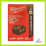 Milwaukee Genuine Li-Ion Battery 18V 5.0Ah Li-Ion RED LITHIUM M18 M18B5