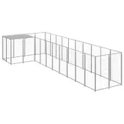 vidaXL Dog Kennel Silver 7.26 m² Steel