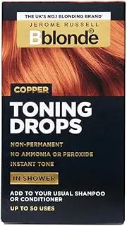 [Jerome Russell] Bblonde Copper Toning Drops - Non-Permanent Hair Toner, Refresh & Maintain Copper Hair Dye, Add in Shower With Shampoo or Conditioner, 50 Uses