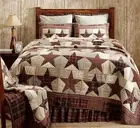 ABILENE STAR ** King ** QUILT : 100% COTTON PATCHWORK COUNTRY PLAID RED