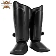 Black Leather Shin Guards & Riding Boots for Men – Durable & Comfortable