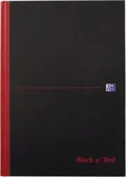 Oxford Black n' Red, A4 Notebook Hardcover, Casebound, Lined, 384 Page, 1 Notebo