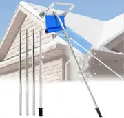 Snow Roof Rake 21ft, Aluminium Snow Shovel Roof Rake With Wheels And Adjustable Extended Handle, Roof Snow Rake Removal Tool Fast Cleaning With Nylon