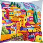 Tapestry Pillow Cover DIY kit "Montenegro" Needlepoint kit Printed canvas